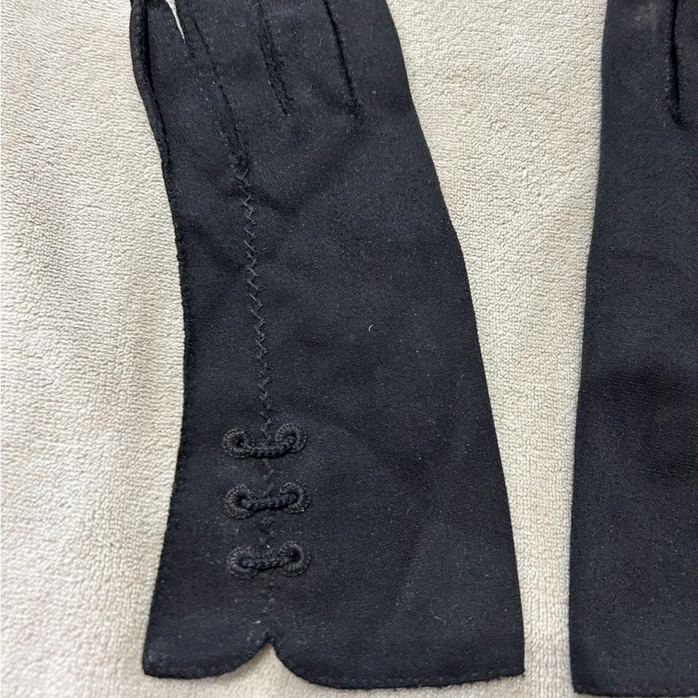 Vintage Ladies Black Cloth‎ Gloves